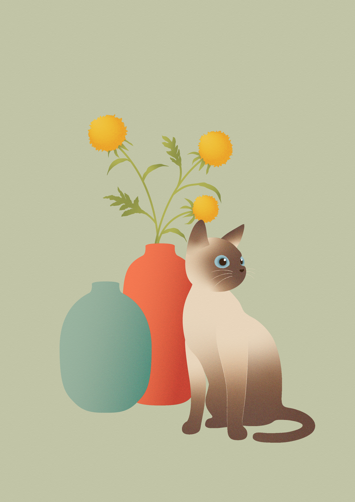 cat with flower